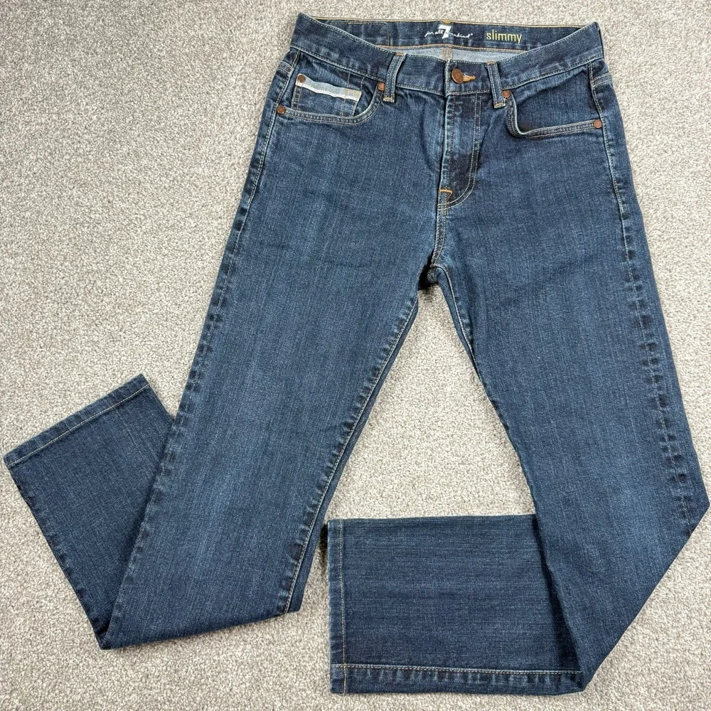 7 For All Mankind Slimmy Jeans Mens 29 Blue Stretch Slim Straight 29x30